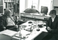 Ein Gespräch mit Helmut Schmidt und Thomas J. Nagy in seinem „Die Zeit“-Büro, 19. März 2014. © Rainer Friedl