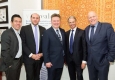 Omar Besim, Stefan Gruze, Michael Ludwig, Ludwig Steinbauer und Ralph Vallon beim dritten Stadtgespräch der vie:real © Arman Rastegar