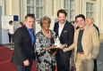 Cornelius Obonya, Grace Bumbry, Dsaniel Serafin und Karl-Michael Ebner beim Cocktail für Grace Bumbry im Schloss Augarten © Christian Jobst