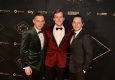Premiere der dritten Staffel von "Babylon Berlin" in der Sektmanufaktur Kattus: Volker Bruch, Johannes Kattus und Trystan Pütter © Christian Jobst