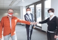 Besuch am Campus von 42 Vienna: Grégoire Besnier, Peter Hanke und Rosemarie Pichler © Mila Zytka