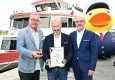 Die DDSG Blue Danube ist eine Superbrand: Wolfgang Fischer, Wolfgang Hanreich und András Wiszkidenszky © Christian Jobst