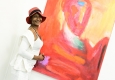 Waris Dirie in ihrer Ausstellung »Mogadishu Blues« im Bank Austria Kunstforum Wien © Christian Jobst