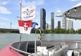 DDSG Blue Danube mit Flagge vor der Wiener Skyline und dem DC Tower © Christian Jobst DDSG Blue Danube mit Flagge vor der Wiener Skyline und dem DC Tower © Christian Jobst