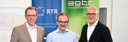 Präsentation der Bewegtbildstudie 2026: Arbeitsgemeinschaft TELETEST Obmann Thomas Gruber (ProSiebenSat.1 PULS 4), Stefan Schiel (Marketmind), WolfganG Struber (RTR Medien) © Christian Jobst Präsentation der Bewegtbildstudie 2026: Arbeitsgemeinschaft TELETEST Obmann Thomas Gruber (ProSiebenSat.1 PULS 4), Stefan Schiel (Marketmind), WolfganG Struber (RTR Medien) © Christian Jobst