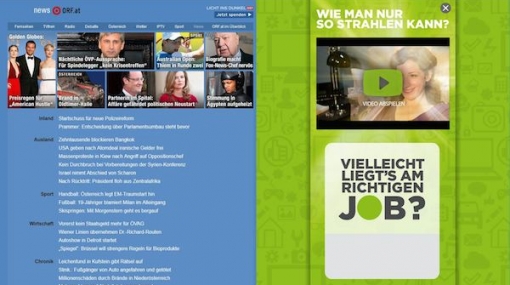 karriere.at-Kampagne auf ORF.at © ORF-Enterprise