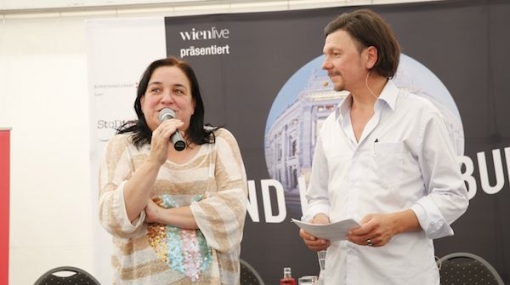 Maria Happel und Joe Rappold eröffnen Rund um die Burg 2014 © Mirjam Reither