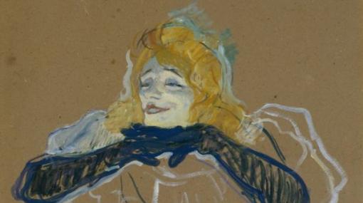 Henri de Toulouse-Lautrec, Yvette Guilbert singt "Linger Linger Loo", 1984 (Ausschnitt), Staatliches Russisches Museum für Bildende Künste A. S. Puschkin, Moskau © Staatliches Russisches Museum für Bildende Künste A. S. Puschkin, Moskau