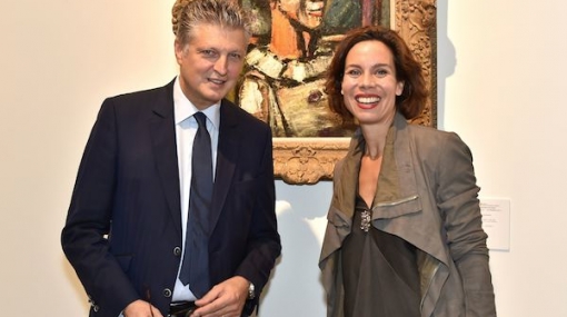 François Tajan und Caroline Messensee bei der Eröffnung von ARTCURIAL Wien © Christian Jobst