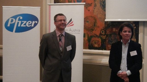 Daniela Homan und Harald Pichler bei den AmCham Talks © AmCham/Juliane Vatter