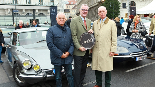 Michael Wolkenstein, Cornelius Grzimek und Wilhelm Heinrich Kirstein feiern das Jubiläum der DS auf der Wiener Ringstraße © Elke Mayr