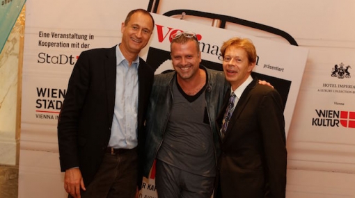 Andreas Mailath-Pokorny, Bernhard Aichner und Helmut Schneider eröffnen die Kriminacht 2015 © Stefan Joham