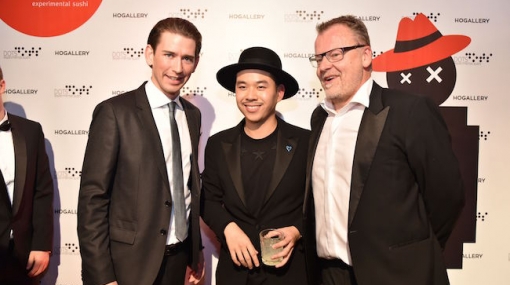 Außenminister Sebastian Kurz, Unternehmer Martin Ho und Oscar-Preisträger Stefan Ruzowitzky feier 10 Jahre DOTS Group © Christian Jobst