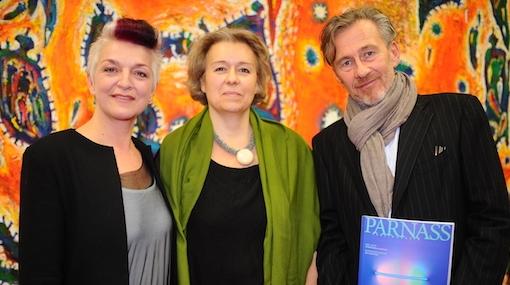 Victoria Coeln, Silvie Aigner und Gunter Damisch bei der Präsentation der neuen PARNASS Ausgabe © Medecco Holding
