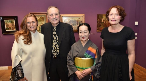 Francesca Habsburg, Christian Ludwig Attersee, Setsko Comtesse de Rola und Ingried Brugger bei der Ausstellungseröffnung von "Balthus" im Bank Austria Kunstforum Wien © Christian Jobst