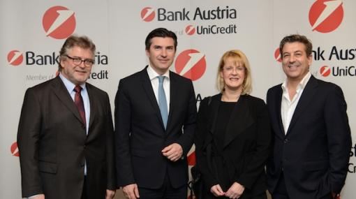 Robert Zadrazil mit den Gewinnern des Großen Bank Austria Kunstpreis 2015 © UniCredit Bank Austria