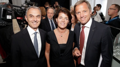 Norbert B. Lessing, Daniela Homan und Robin Rumler beim Business Cocktail der American Chamber of Commerce in Austria im Plais Hansen Kempinski © Roland Rudolph