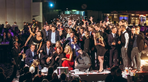 Die Gewinner des iab webAD 2016 bei der glanzvollen Verleihung in der Bank Austria Halle © iab austria/Philipp Lipiarski