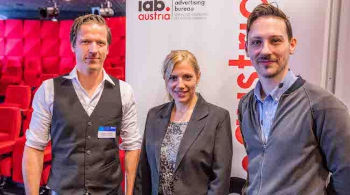 Michael Katzlberger, Isabell Kunst und Jakob Reiter sprechen beim iab austria Impulse über Artificial Intelligence © iab austria/Hannes Winkler