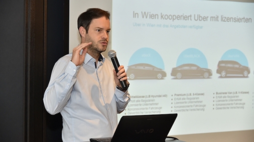 Uber General Manager Andreas Weinberger im AmCham Business Talk im Hilton Vienna Plaza © Christian Jobst