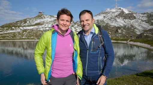 A1-CFO Sonja Wallner und café+co International-Geschäftsführer Fritz Kaltenegger bei der Wirtschaftswanderung 2017 in den Kitzbüheler Alpen © Rainer Gregor Eckharter