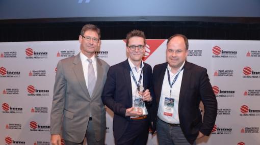 Georg Burtscher und Gerold Riedmann beim INMA Award 2018 in Washington D.C. © Russmedia