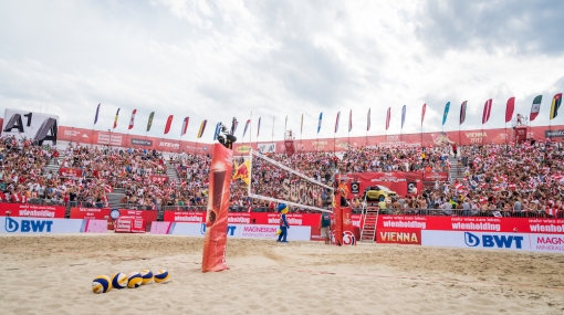 Erfrischender Wassergenuss auf der Donauinsel: BWT ist offizieller Partner der FIVB Beachvolleyball-WM © BWT Best Water Technology