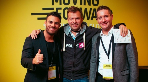 Daniel Bessler, Markus Breitenecker und Josef Mantl bei der Moving Forward Conference 2017 in Wien © Good Life Crew/Philipp Lipiarski