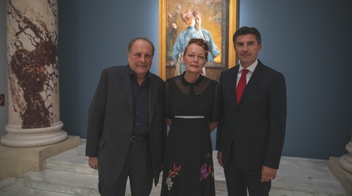 Christian Ludwig Attersee, Ingried Brugger und Robert Zadrazil bei der Eröffnung von "Faszination Japan" im Bank Austria Kunstforum Wien © Oreste Schaller