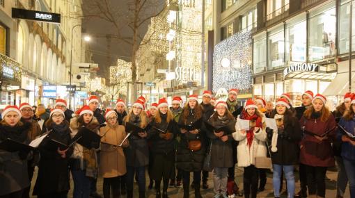 Sing Along zur Illuminierung der Einkaufsstraßen in der Wiener Innenstadt © Florian Wieser