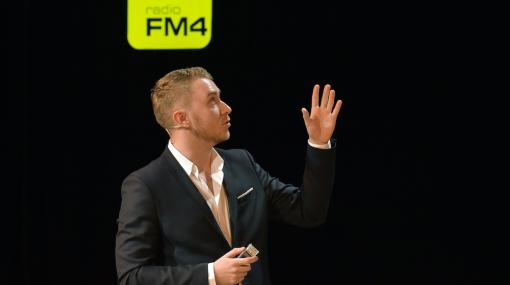 Zukunftsforscher Tristan Horx beim FM4-Futuretalk im ORF-RadioKulturhaus © Christian Jobst