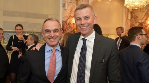 Hilton Country General Manager Norbert B. Lessing und Oracle Country Leader Martin Winkler beim Neujahrsempfang der AmCham Austria im Hotel Sacher Wien © Christian Jobst