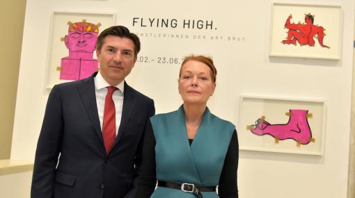 Robert Zadrazil und Ingried Brugger eröffnen "Flying High" im Bank Austria Kunstforum Wien © Christian Jobst