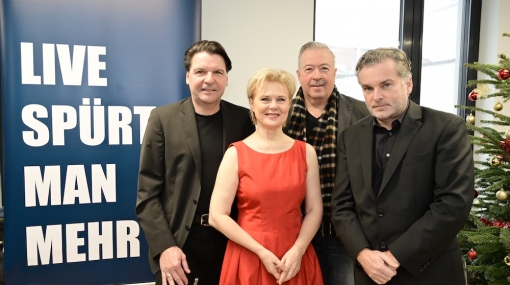 Präsentation FreudeNOW Festival: Ernst Theis (FreudeNOW), Ildikó Raimondi und Herbert Lippert (Wiener Staatsoper) und Christoph Klingler (CTS EVENTIM Austria) © Christian Jobst