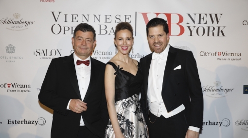 65th Viennese Opera Ball in New York: Stefan Ottrubay, Silvia Frieser und Daniel Serafin © Stefan Joham