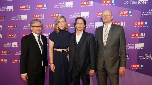 ORF III präsentiert Programmhöhepunkte 2020: Alexander Wrabetz, Eva Schindlauer, Peter Schöber und Oliver Böhm © Harald Artner