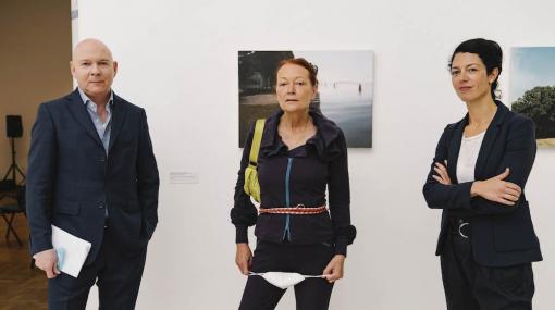 Mediengespräch zur Ausstellung "Gerhard Richter: Landschaft": Hubertus Butin, Ingried Brugger und Lisa Ortner-Kreil © Mercan Sümbültepe