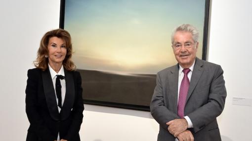 Vernissage der Ausstellung "Gerhard Richter: Landschaft": Heinz Fischer und Brigitte Bierlein © Christian Jobst