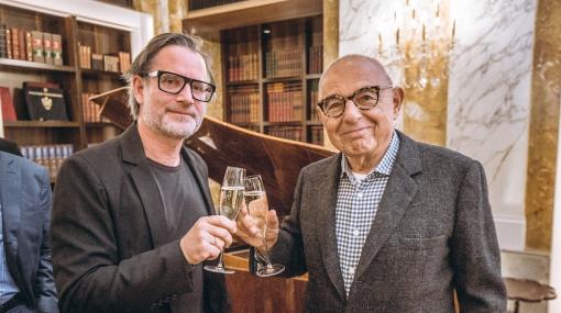 50 Jahre Creativ Club Austria: Präsident Andreas Spielvogel (DDB Wien) und Gründer Mariusz Jan Demner (DMB.) im Hotel Imperial © Mila Zytka