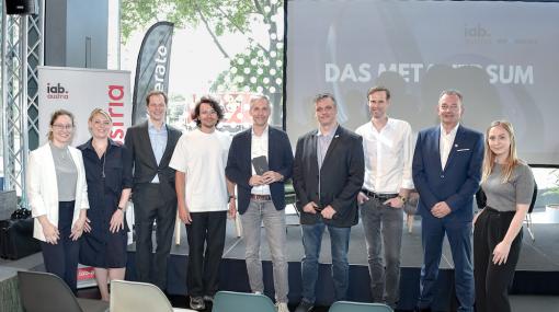iab NETwork: Pauline Schreuder, Claudia Wieland, Paul Koppenwallner, Allan Berger, Herbert Rohrmaie-Lewis, Konrad Gill (Viarsys), Oliver Olschewski, Marcus Grausam und Helene Roba © Gabriel Alarcon
