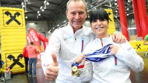Isabella Krumhuber und Hannes Menitz beim Indoor Marathon 2012 © echo event