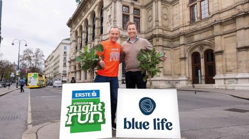 Hannes Menitz (erste bank vienna night run) und Gerhard Polak (Blue LIfe) © Stefan Diesner