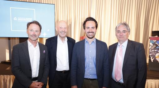 Festakt der Charlotte Fresenius Privatuniversität im Weitblick Cobenzl: Bernhard Sams, Ludwig Fresenius, Christoph Wiederkehr und Martin Kreeb © Roland Rudolph