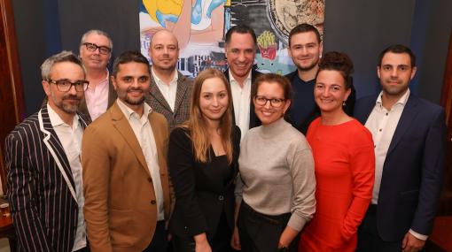 Der iab-austria-Vorstand beim »Happy New Year Get-together« im »Creo« © Katharina Schiffl