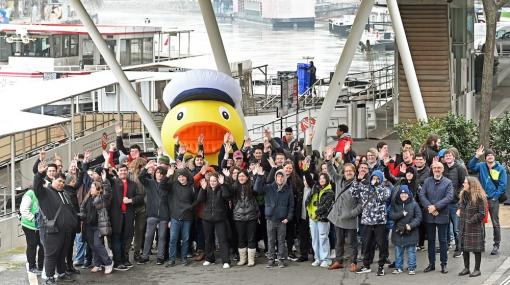 Das Social Ship von DDSG Blue Danube und Wien Work legt ab © Christian Jobst