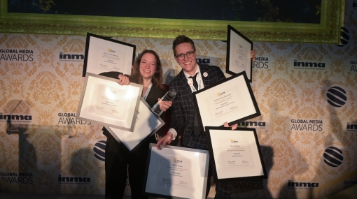 Isabel Russ und Georg Burtscher bei den INMA Awards 2024 © Russmedia