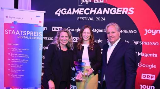 Staatspreis Digitalisierung: Nina Kaiser, Claudia Plakolm, Harald Kräuter © Christian Jobst