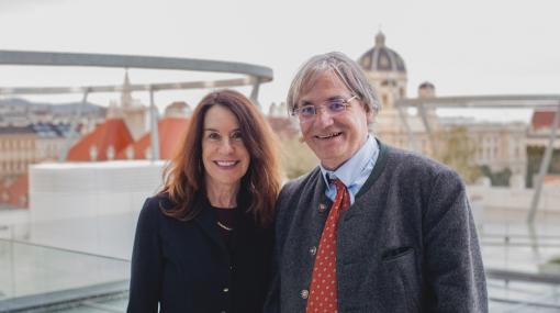 Martin Kreeb (Charlotte Fresenius Privatuniversität) und Julia Rosen (Arizona State University) © Mila Zytka
