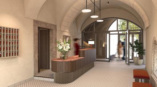 Rendering Palais Mailberger Hof Entrance © BWM Designer & Architects
