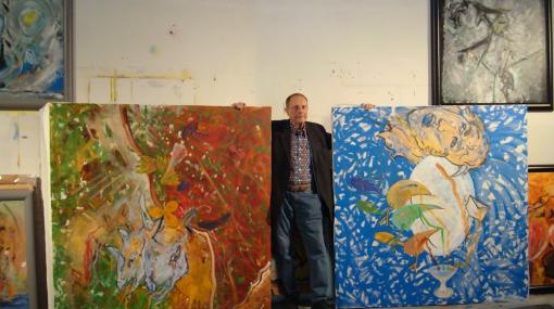 Christian Ludwig Attersee im Atelier © Atelier/Archiv Attersee